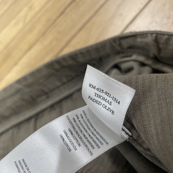 RAILS Chino Pants Men 34 Slim Straight Thomas Faded Olive Lightweight 34x32 - Picture 8 of 16